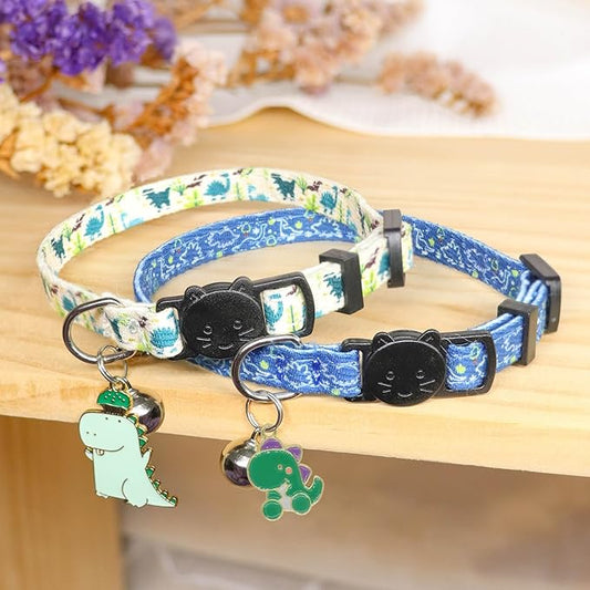 Cat Collar Breakaway, 2 Pack Cotton Cats Collars - Image 2