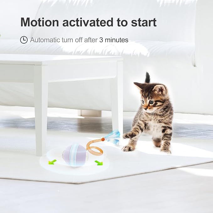 Interactive Cat Toys for Indoor Cats, The 3rd Generation Agile Moving Cat Ball - Image 5