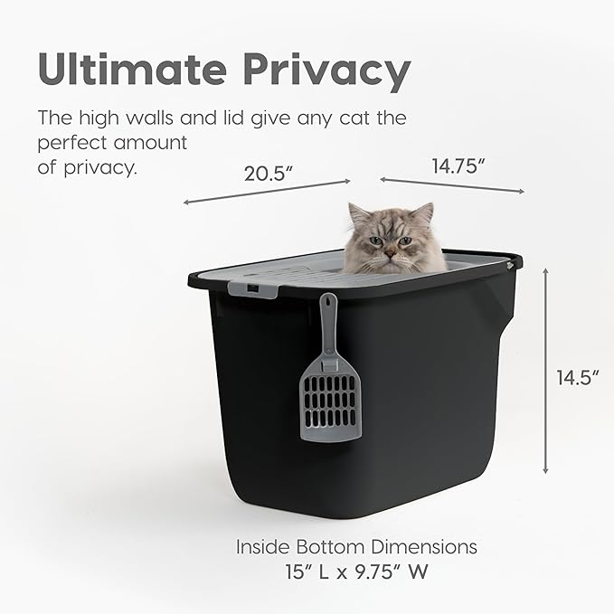 IRIS USA Cat Litter Box, Large Cat Box Enclosure, Top Entry - Image 2
