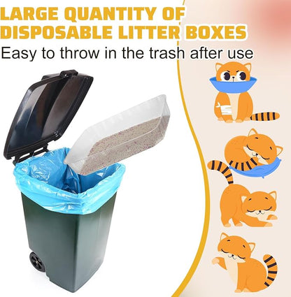 Zubebe 50 Pack Disposable Cat Litter Box - Image 5