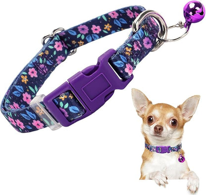 Cute Puppy Collar with Bell-Nylon Dog Collar by ONEFOJOJO