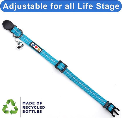 Pawtitas Recycled Teal Reflective Cat Collar – Eco-Friendly Breakaway Safety - Image 5