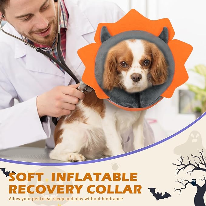 IEUUMLER Inflatable Recovery Dog Collar, Protective Donut Cone, Adjustable Soft - Image 6
