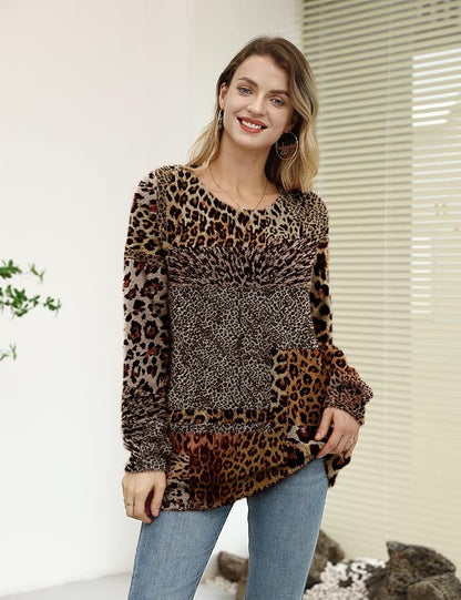 YESNO Women Christmas Sweater Graphic Printed Oversized Pullover Sweaters - Image 3