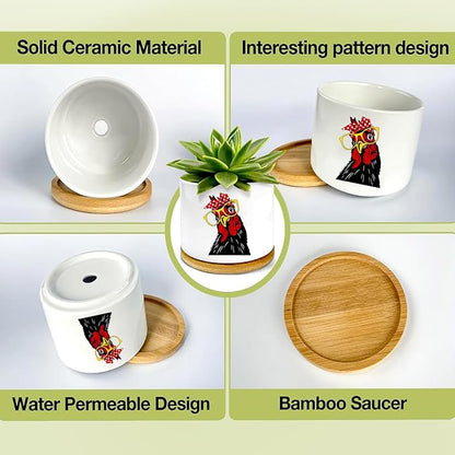 Window Garden Rooster Planter Pots, Rooster Gifts - Image 3