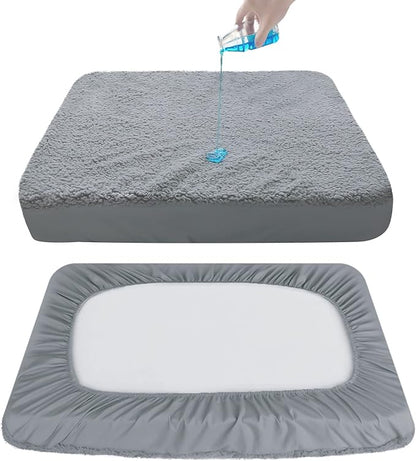 Dog Bed Covers 2 Pack Soft Plush Replacement Washable, Waterproof Pet Mattress - Image 4