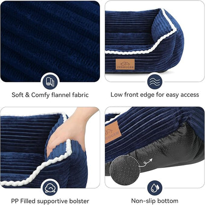 Cat Dog Bed for Pets, Rectangle Pet Bed Gift for Puppy and Kitten, Machine - Image 5