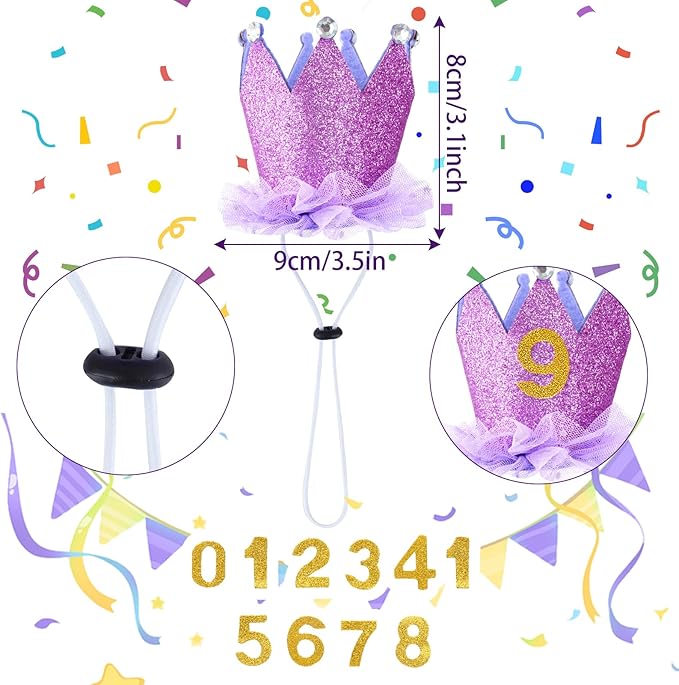 hoyuwak Dog Birthday Party Supplies Girl Dog Birthday Bandana Tutu Set Cute Hat - Image 4