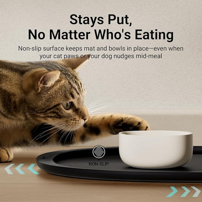 DownyPaws Cat Food Mats for Floors Waterproof, BPA Free Silicone Pet Feeding Mat - Image 7
