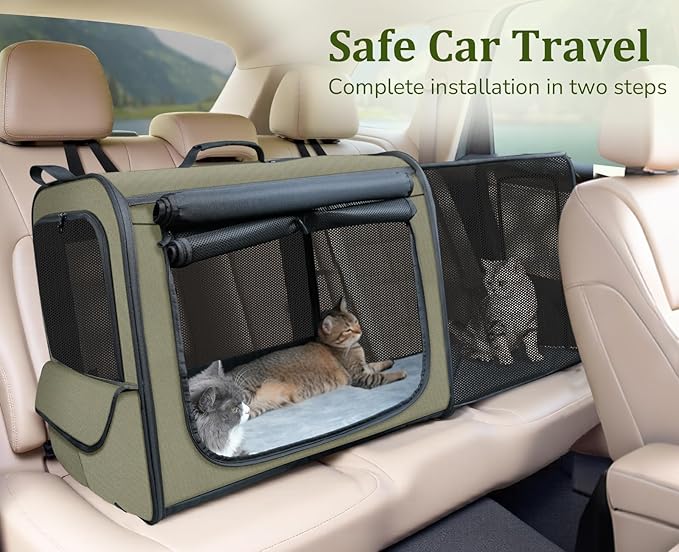 Pecute Dog Car Carrier Stable and Light Weight, Expandable Extra Space Dog - Image 4