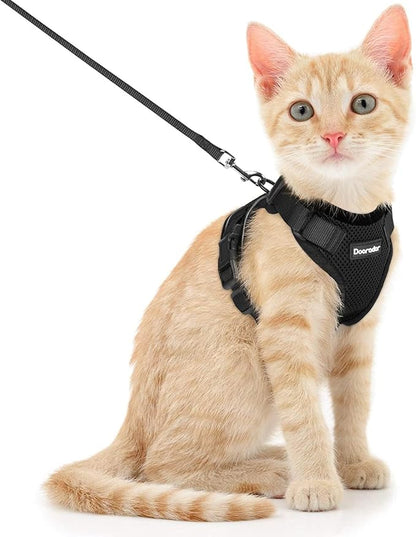 Dooradar Cat Harness and Leash Set, Escape Proof Safe Adjustable Kitten Vest by Dooradar