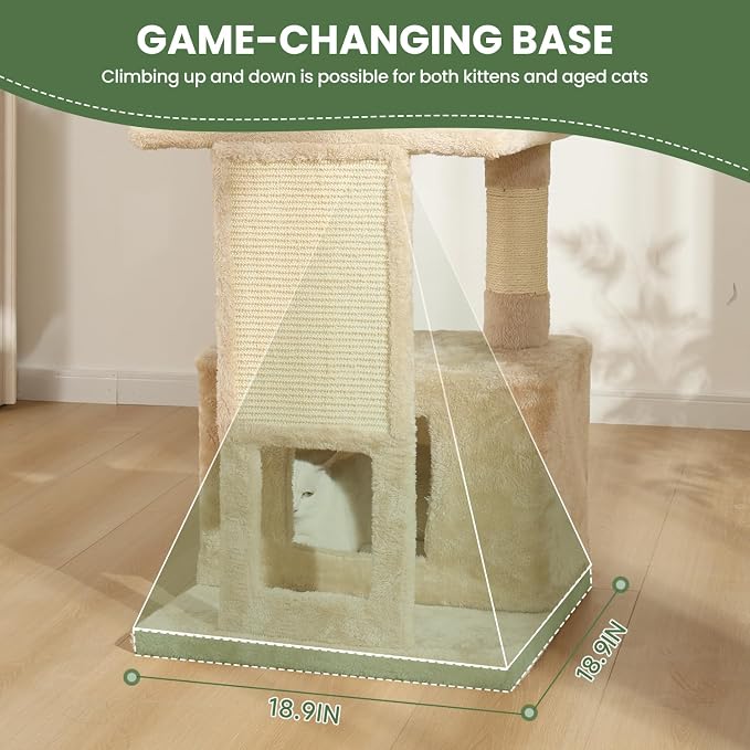 Cat Tree, 50.31-Inch Cat Tower for Indoor Cats, Cat House - Image 9