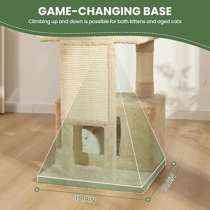 Cat Tree, 50.31-Inch Cat Tower for Indoor Cats, Cat House - Image 9