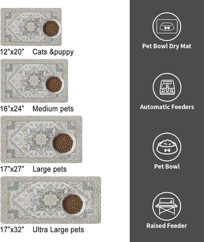 Dog Food Mats for Floors, Absorbent and Quick-Drying Pet Cat Food Mat, - Image 6