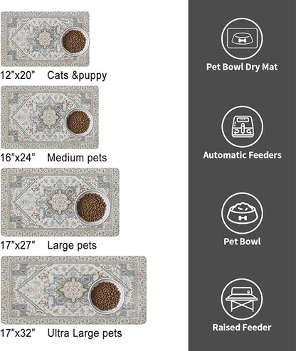 Dog Food Mats for Floors, Absorbent and Quick-Drying Pet Cat Food Mat, - Image 6