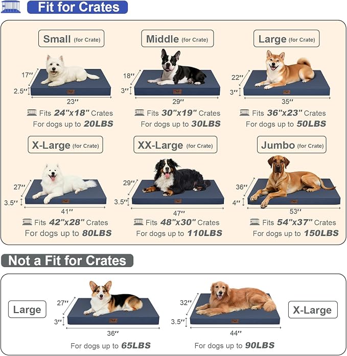 Outdoor Dog Bed for Small Dogs, Waterproof Dog Crate Bed for Medium Dogs Cats - Image 2