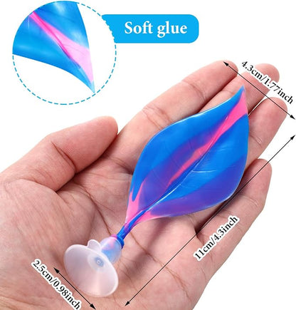 WILLBOND 2 Pcs Blue Pink Silicone Betta Fish Bed Leaf Hammock Betta Fish Tank - Image 2
