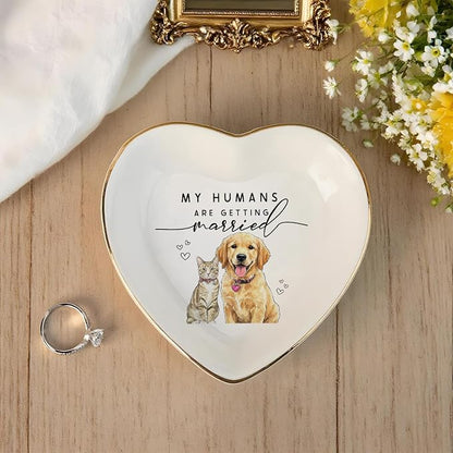 Custom Pet Portrait Watercolor Ring Dish, My Humans Are Getting Married Jewelry - Image 5