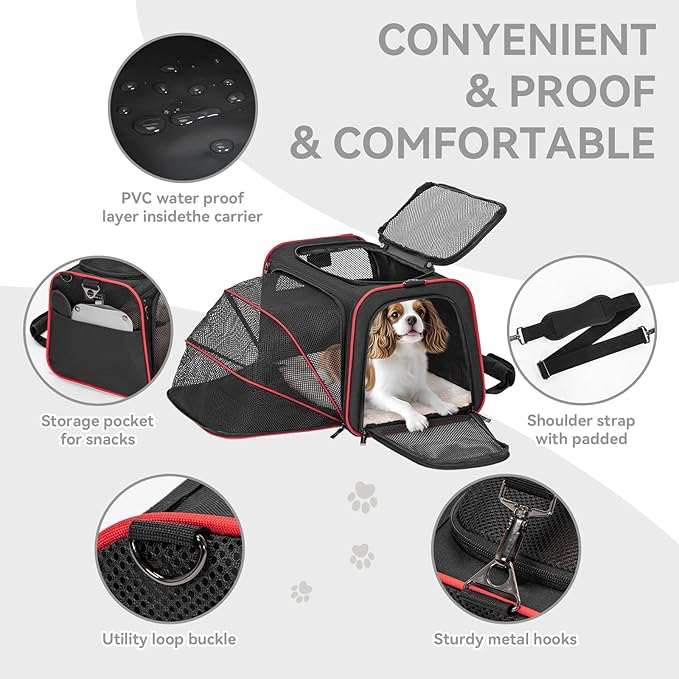 Petsfit Expandable Cat Carrier Dog Carriers, Airline Approved Soft-Sided - Image 6