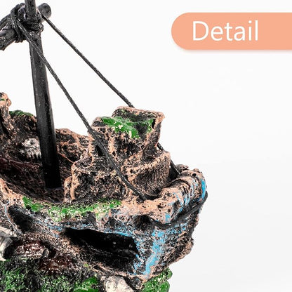 Raeasily Fish Tank Decoration Aquarium Accessories, Shipwreck Decor, Resin - Image 8