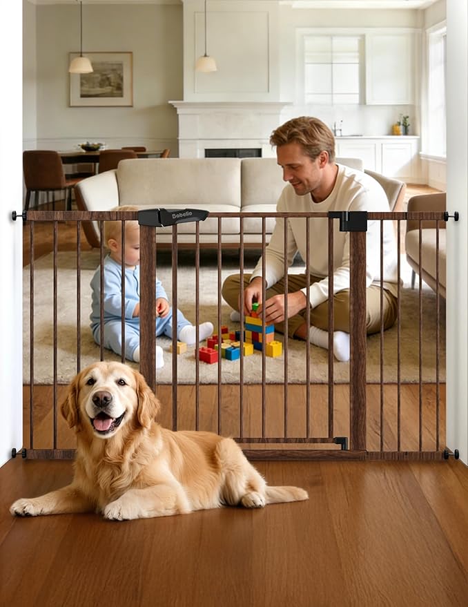 Babelio Metal Auto Close Baby Gate PressGuard P7, Extra Wide Pet Gate by BABELIO
