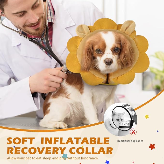IEUUMLER Inflatable Recovery Dog Collar, Protective Donut Cone, Adjustable Soft - Image 5