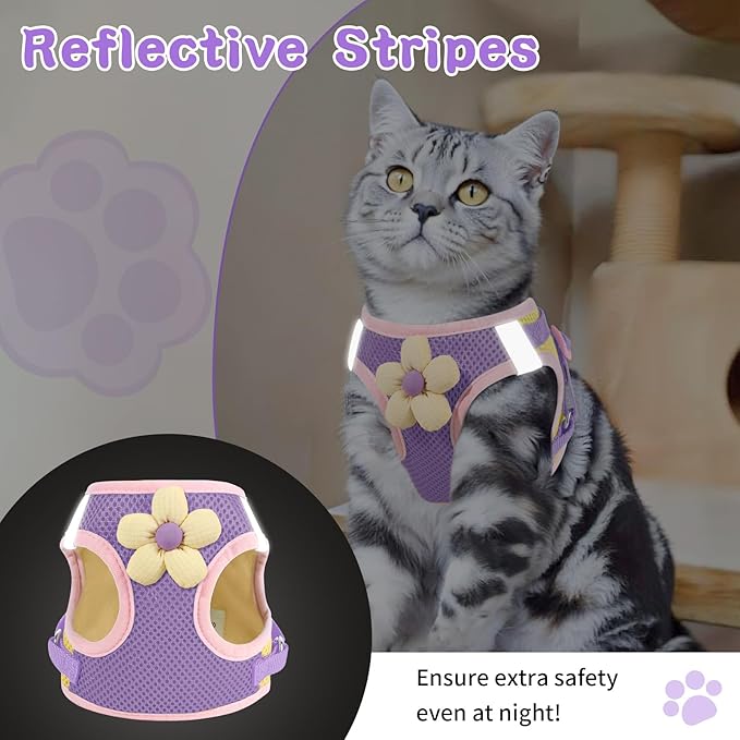 Cat Harness and Leash Set for Walking Escape Proof, Adjustable Kitten Harness - Image 3