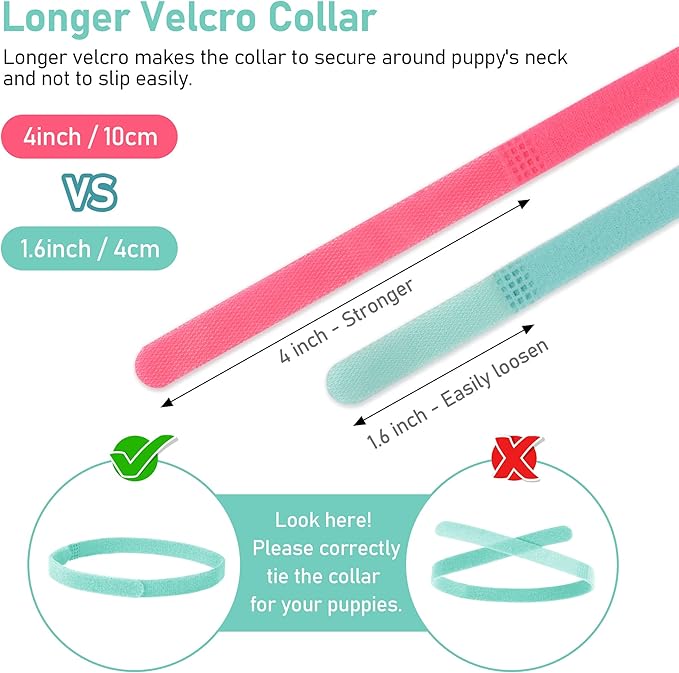GAMUDA 15Pcs Newborn Puppy Collars, Super Soft Nylon Adjustable Whelping ID - Image 5