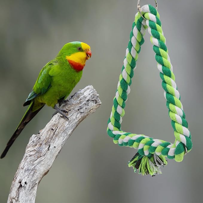 Wontee Bird Swing Bird Rope Perch Parrot Climbing Stand - Image 7