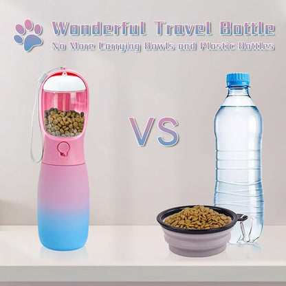Dog Water Bottle with Food Container, 19Oz Large Capacity Portable Dog Water - Image 3