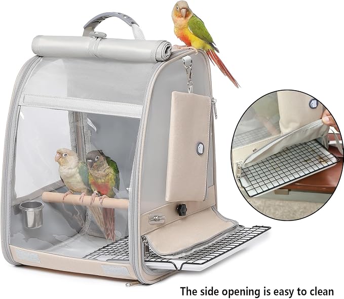 Bird Carrier Backpack, Portable Travel Bird Cage - Image 6