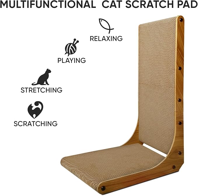 AGYM Cat Scratcher, 26 inch L Shape Cat Scratching Pad - Image 3