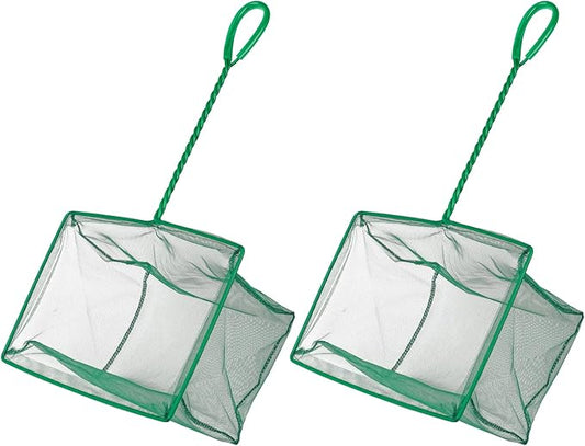 Pawfly Aquarium Fish Net with Braided Metal Handle Square Net with Soft Fine by Pawfly