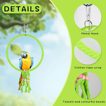 Bird Swing, 20 CM Diameter Hanging Parrot Swing - Image 3