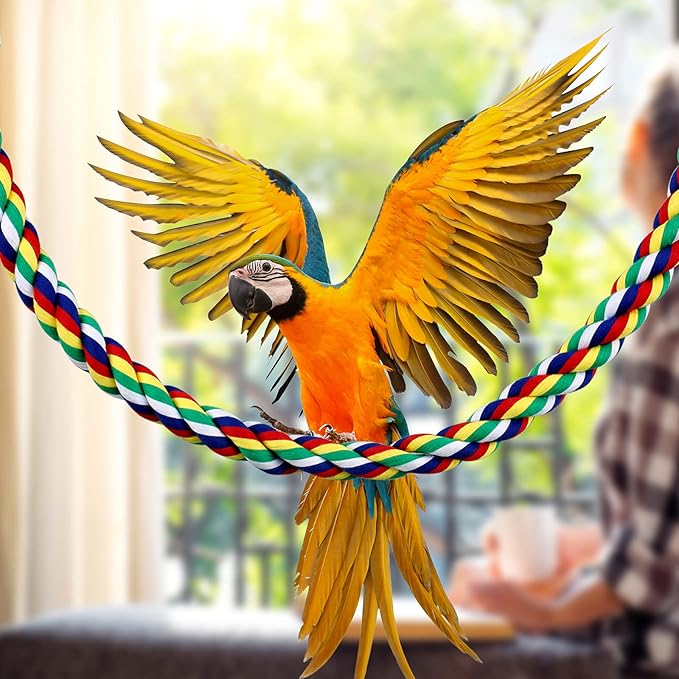 Weewooday 2 Pcs Bird Rope Perches Climbing Rope Bird Cage Accessories - Image 4