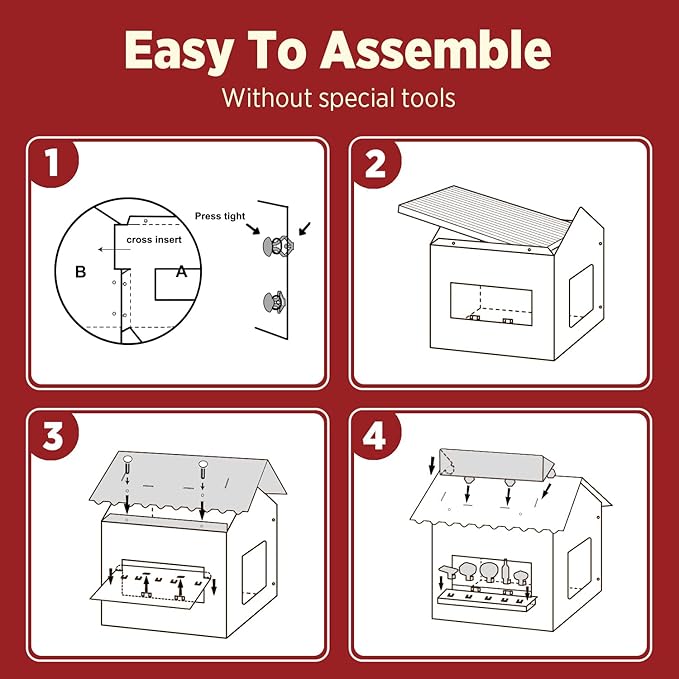 SMILE PAWS Cat Beds for Indoor Cats, Cardboard Cat House - Image 7