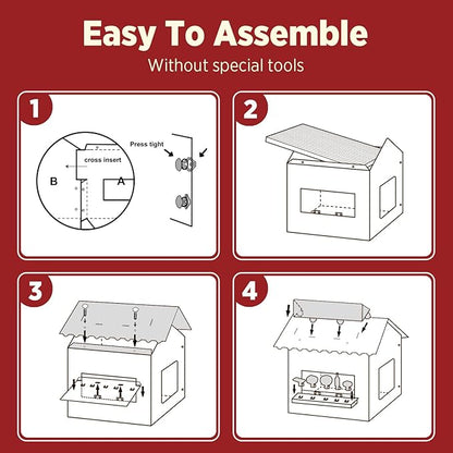 SMILE PAWS Cat Beds for Indoor Cats, Cardboard Cat House - Image 7