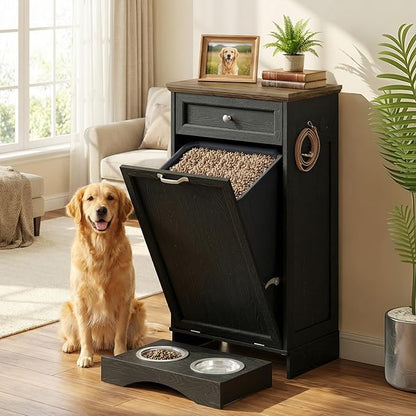 21’’W Dog Feeding Station with Storage, Tilt Out Dog Food Cabinet with Drawer - Image 6