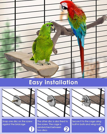 Bissap 5PCS Large Bird Perch Stand, Natural Wood Pole Standing Paw Grinding - Image 5