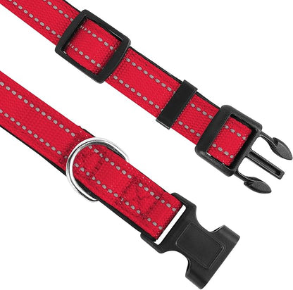 Reflective Dog Collar, Adjustable Soft Neoprene Padded Nylon Pet Collars - Image 3