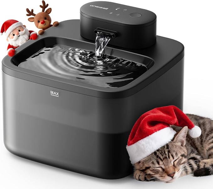 oneisall Wireless Cat Water Fountain: 74oz/2.2L Cordless Pet Water Fountains by oneisall