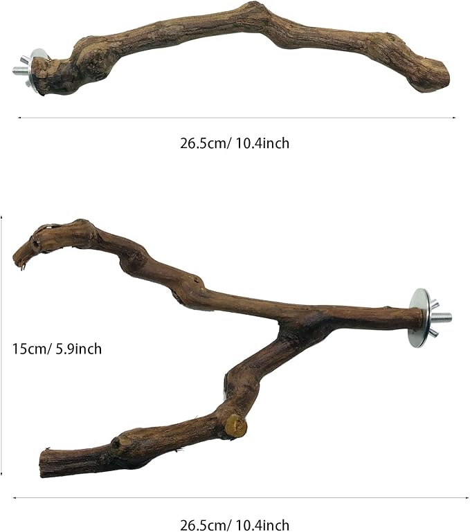 Allazone 5 PCS Natural Grape Stick Perch Swing Chewing Toys - Image 3
