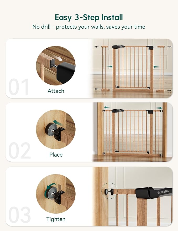 Mom's Choice Award Winner-BABELIO 26-40" Metal Baby Gate - Image 9
