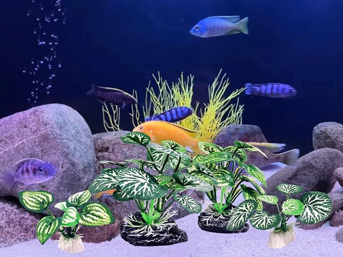 4PCS Aquarium Plants Betta Fish Tank Decorations Small Size Soft Faux Silk - Image 4