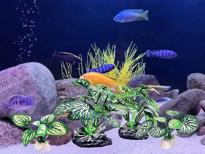 4PCS Aquarium Plants Betta Fish Tank Decorations Small Size Soft Faux Silk - Image 4