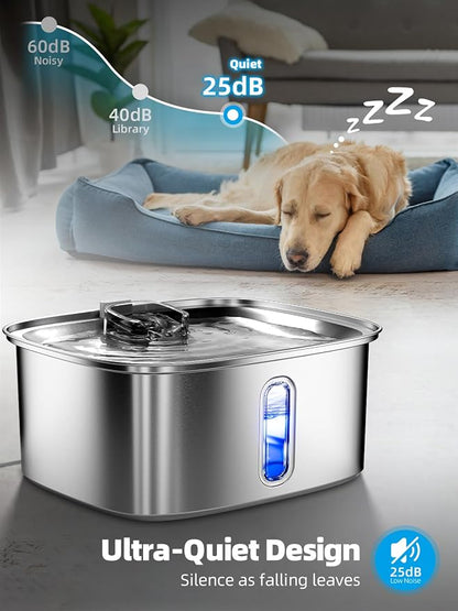 Dog Water Fountain for Large Dogs, 9L/2.4Gal Stainless Steel Dog Fountain - Image 7
