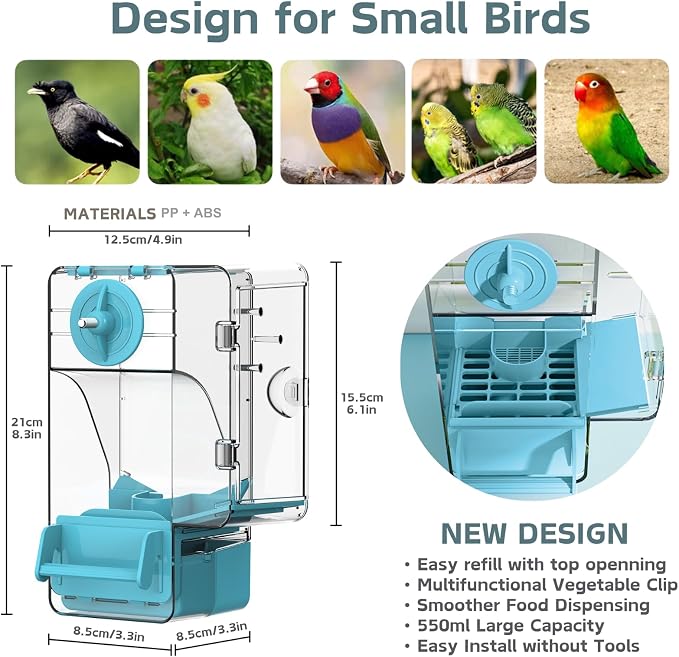 Automatic Bird Feeder, No Mess Bird Cage Feeder - Image 3