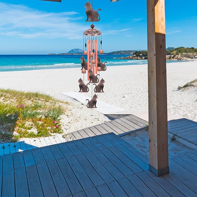 Outdoor Cat Wind Chimes, Gifts for Mom & Grandma & Family, Music Wind Catcher - Image 2