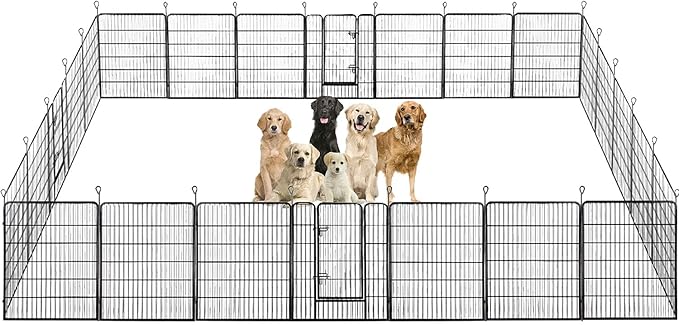 BestPet | Dog Playpen | 40 Inch, 24 Panels | Heavy Duty Metal Pet Exercise Pen by BestPet