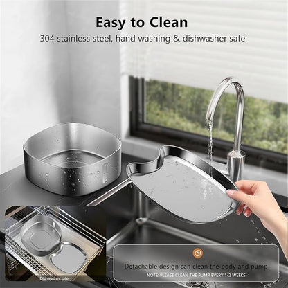 Wireless Cat/Dog Water Fountain 7L/236oz/1.8Gal, DRLWXYSJ Stainless Steel - Image 9